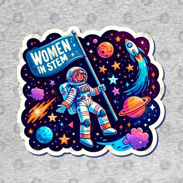 Out of this World: Women in STEM Space Adventurer Astronaut Girl by PuckDesign